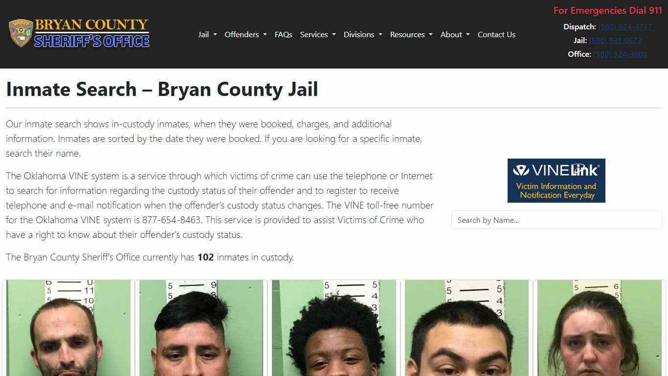 Inmate Search | Bryan County Sheriff's Office